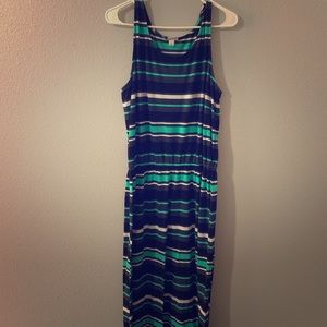 Black and blue striped dress